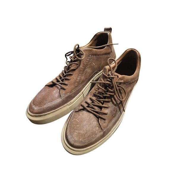 Roan Bed Stu Sneakers Men's 11 Brown Anduril Low Top Leather Distressed Lace Up - Picture 1 of 8